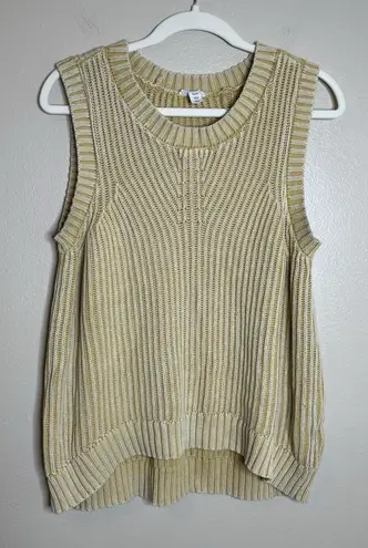 Women's Knit Sweater Vest Butter Yellow Boho Bohemian Preppy Soft Girl Chunky XL
