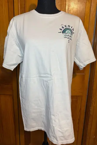 Lake Girl White Short Sleeve Tee Shirt Size Medium