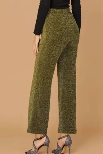 High waist belted shimmer pants size M Size M