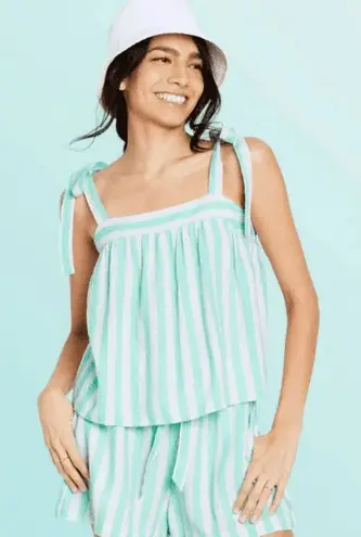 Stoney Clover Lane x Target Mint Green Striped Linen Tank Top