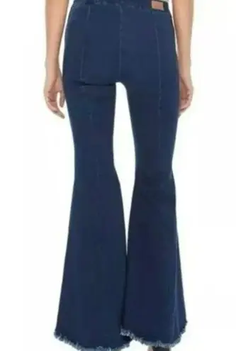 Judy Blue Aria Wave Super Flare Fit Bell Bottom Raw Hem Jeans 3/26 Women’s Blue