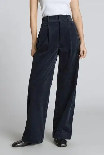 Everlane  The Corduroy Way High Drape Pant Navy Blue Wide Leg Trousers NWT Size 4