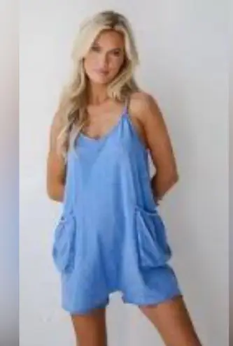 New In Women’s Romper Blue With Pocket Size M Size M