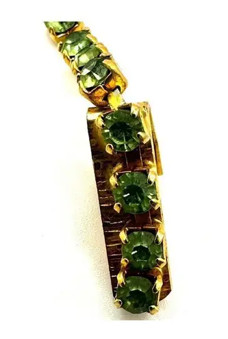 Vintage green rhinestone sweater clip