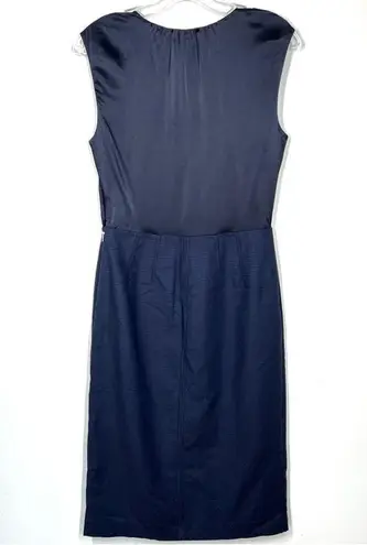 Rebecca Taylor  Tailored Navy Blue Mixed Media Sleeveless Dress sz 5