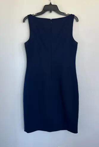 Tahari Kalona Midnight Navy Blue Colorblock Pointe Knit Sheath Dress Size 12