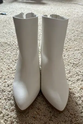 White Heel Booties Size 8