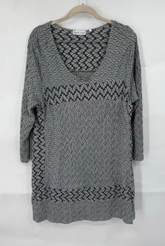 Habitat Crinkle Lagenlook Tunic Dress Women Large Grey Minimalist Art To Wear