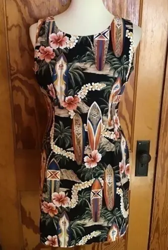 Vintage 90s floral n surf board dress Size L
