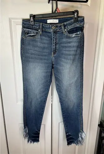 Kancan Women's Mid Rise Super Skinny Distressed Jeans Blue Size 9/28