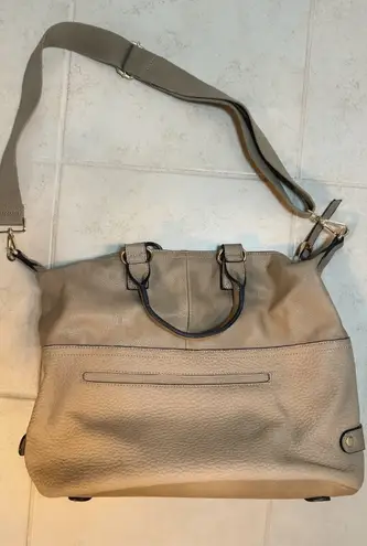 Moda Luxe Taupe Convertible Satchel Crossbody Bag Gold Hardware - Image 1