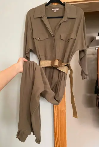 ASOS Remixmess Olive Jumpsuit W/ Belt