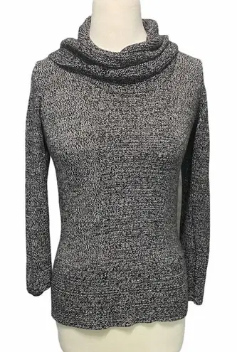 Calvin Klein Calvin‎ Klein Cowl Neck Knit Sweater Pullover Rib Front Contrast Design Gray XS - Image 1