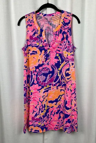 Lilly Pulitzer  Blue&Pink Lobster Shrimp Essie Shift Mini Dress Sz.S - Image 4