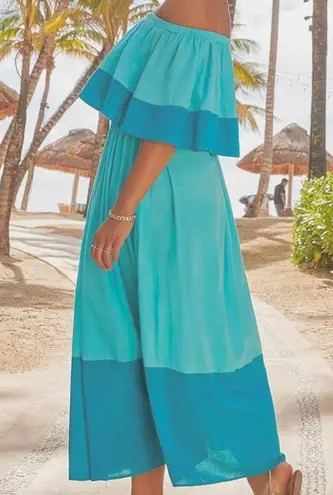 NWT Swimsuits For All Mia Off The Shoulder Maxi Dress Blue Size 18/20