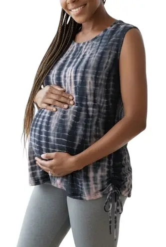 A pea in the pod Maternity Tie Dye Sleeveless Tee XS NWT Blue Pink Summer