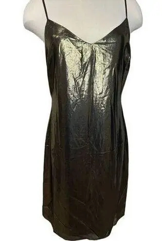 L'Agence L’Agence Metallic Gold y2k 90s Slip Mini Dress Party NWT size S