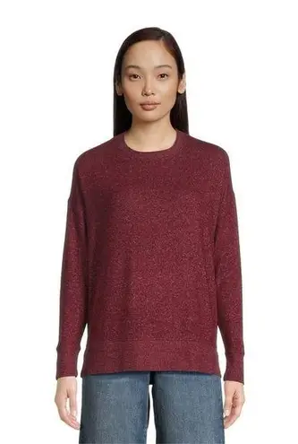 Time And Tru - Women'sā burgandy Hacci Knit Pullover Sweatshirt Size XXL