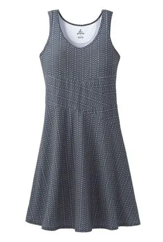 prAna Women’s Amelie Dress A-Line Sleeveless V-Neck in Charcoal Parade Size M
