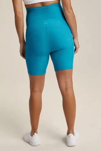 Beyond Yoga Spacedye Pockets Maternity Biker Short Small Blue Size undefined