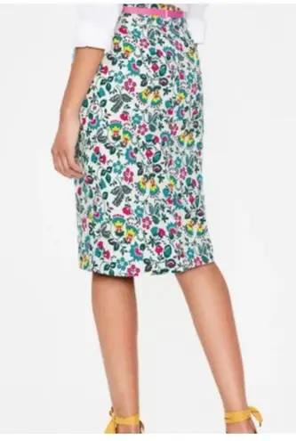 Boden Floral Pencil Skirt in Ivory Exotic Garden White Size 6