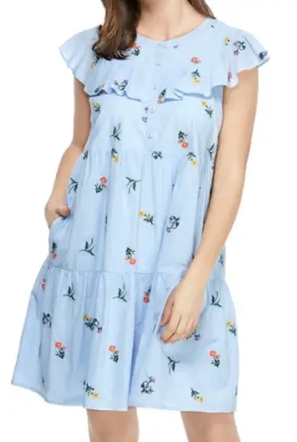 Gal Meets Glam Blue Embroidered Mini Dress