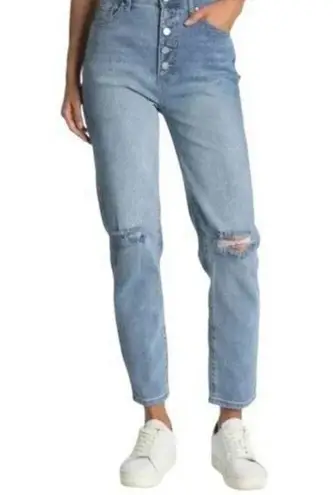 Abound ‎ Button Front Distressed Mom Jeans Sz 28