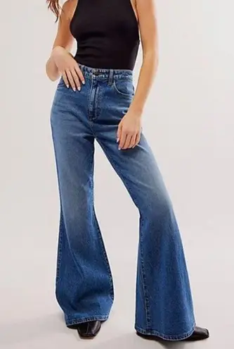 Lee  Women's Blue High-rise Flare Jeans At Free People In Moutain Hike, Size: 25