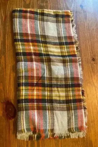 Christmas Plaid Raw HemLarge Scarf Shaw