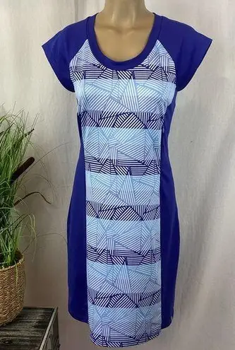 Title Nine Purple & Blue Print Short Sleeve Sport Dress S
