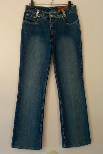 LawMan Straight Leg Jeans Rhinestone Slim Fit Vintage Western Women size 9 / 30 - Image 1