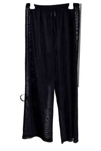 Jantzen Womens Swim Wide Leg Cover Up Pants Size M Black High Rise Pull On