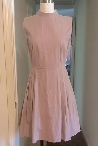 Reiss Elegant Mauve Sleeveless Pleated Fit and Flare Dress