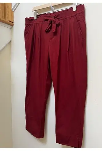 Gap Factory Non Functional Tie Paperbag Elastic Waist Lightweight Pant Size 10R Red