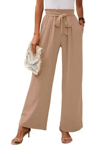 HeyMoments - Wide Leg Tie Knot Lounge Pants - A07 Peach Puff color -- Small NWT