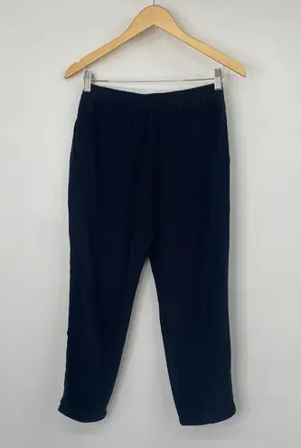 Club Monaco Silk High Waisted Pull on Pants Cropped Lightweight Black Womens 2