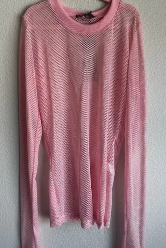 Current Mood  Pink Fishnet Top thumbnail 1