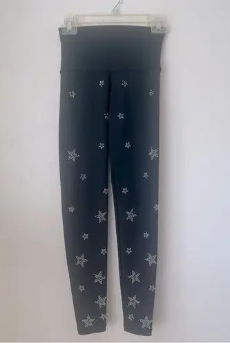 SoulCycle  Black Silver Studded Star High Rise Workout Athletic Leggings M