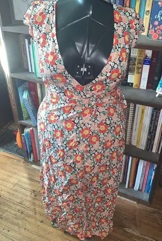 J Crew Mercantile red floral XXS flowy v