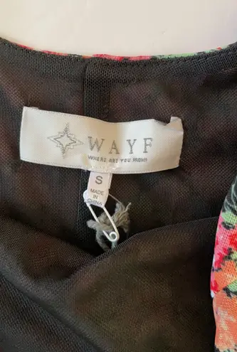 WAYF pink floral scoop back bodysuit small