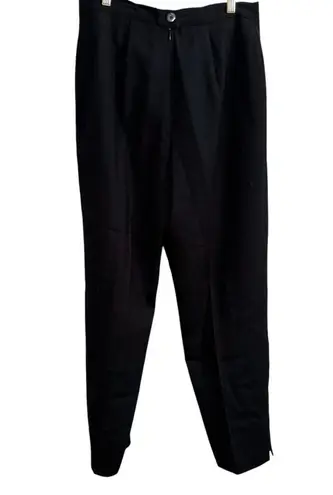 Women's Vintage Gianni Essentials Pants, Size 12, 100% Wool Black