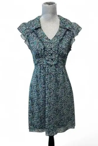 Route 66 Size 7/8 (small) vintage 1990s era ruffled v-neck cap sleeve empire waist knee length dress