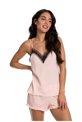 Lilac & London Satin and Lace Pajama Set Pink Size XXL Romantic Coquette Fairy