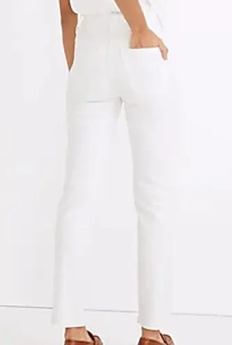 Madewell  The Perfect Vintage High Rise Tapered Mom Jeans Tile White 30 Tall