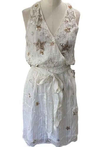 Adelyn Rae Star sequin mini dress JADA Metallic stripe NEW Size extra small