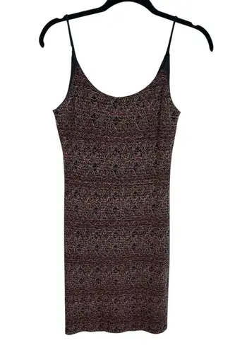 Alyn Paige Vintage Y2K Colorful Textured Spaghetti Strap Stretchy Midi Dress 10