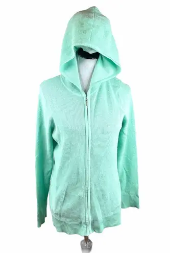 Cyrus Knit Zip Up and Hooded Sweater, Seafoam