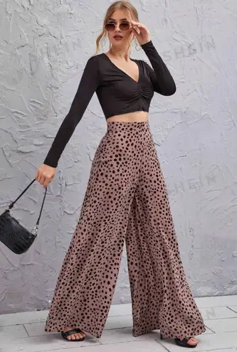 SheIn High Waisted Dalmatian Wide Leg Pants