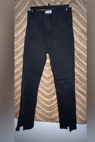 Pistola Women's Teagan High Waist Slit Cuff Slim Leg Black Jeans, Size 28