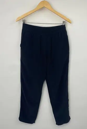 Club Monaco Silk High Waisted Pull on Pants Cropped Lightweight Black Womens 2